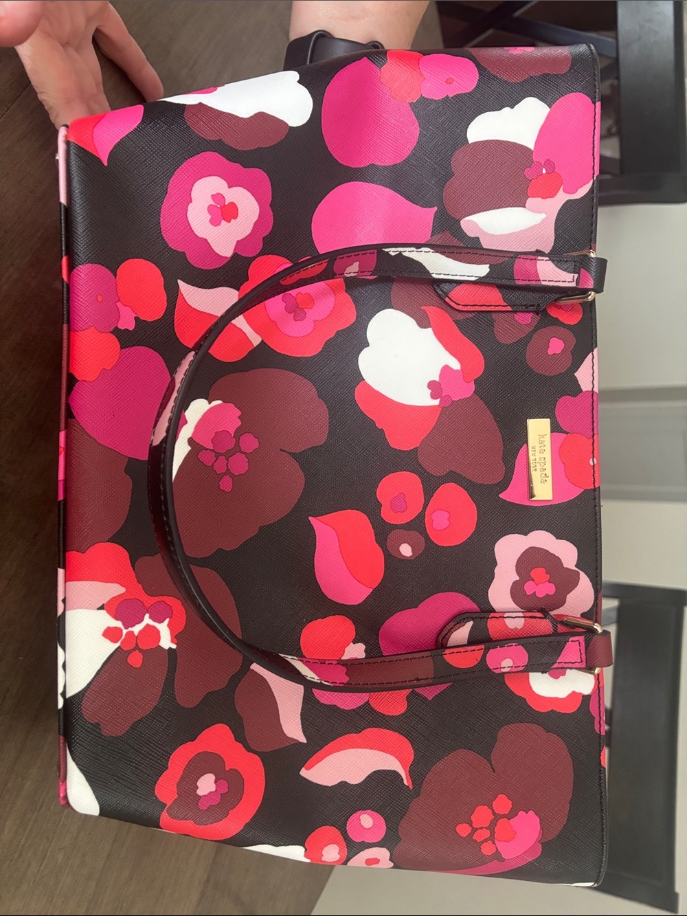 kate spade Floral Print Tote - Pink, Red, White, Brown